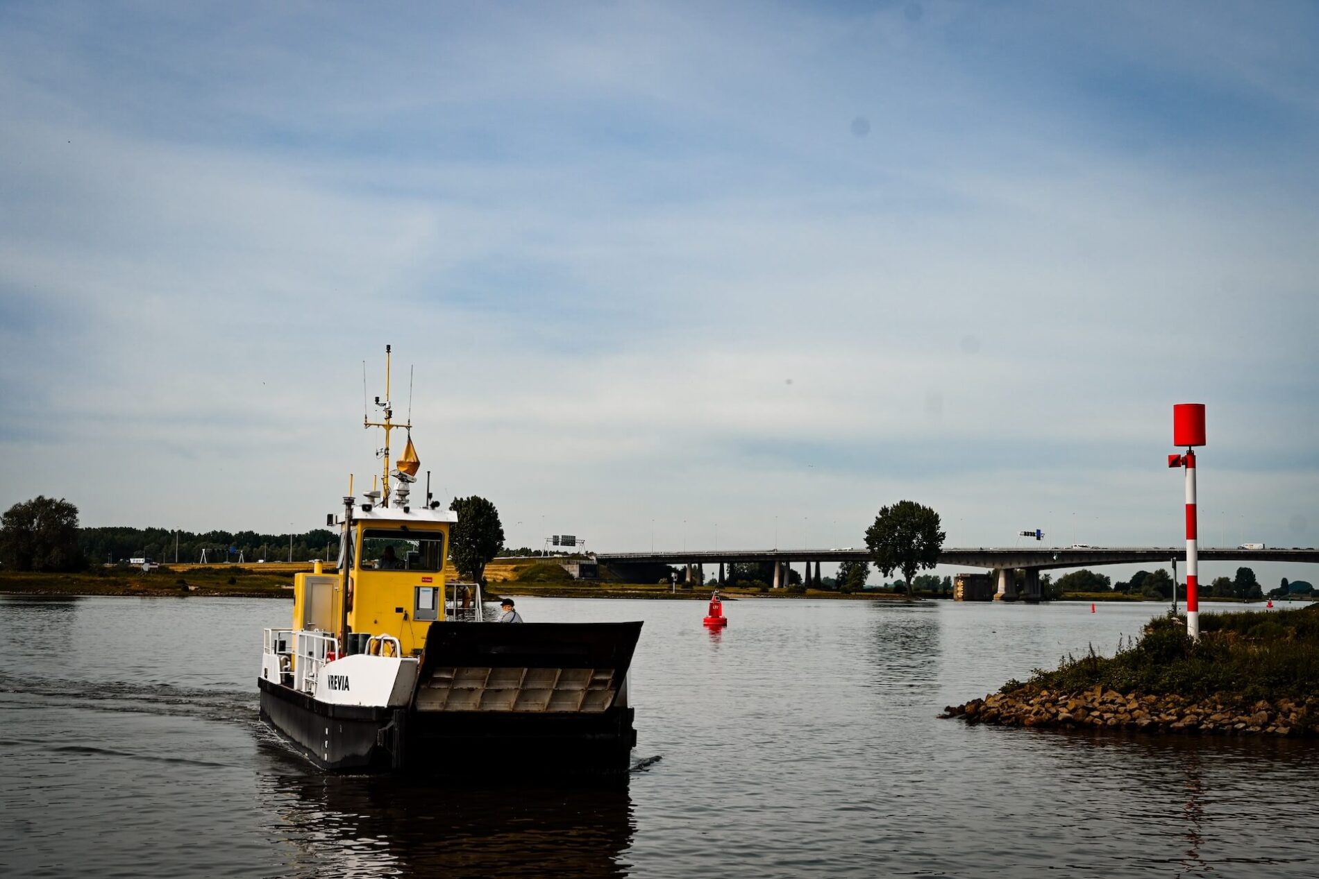 Fietsroute via de veerpont naar Vianen