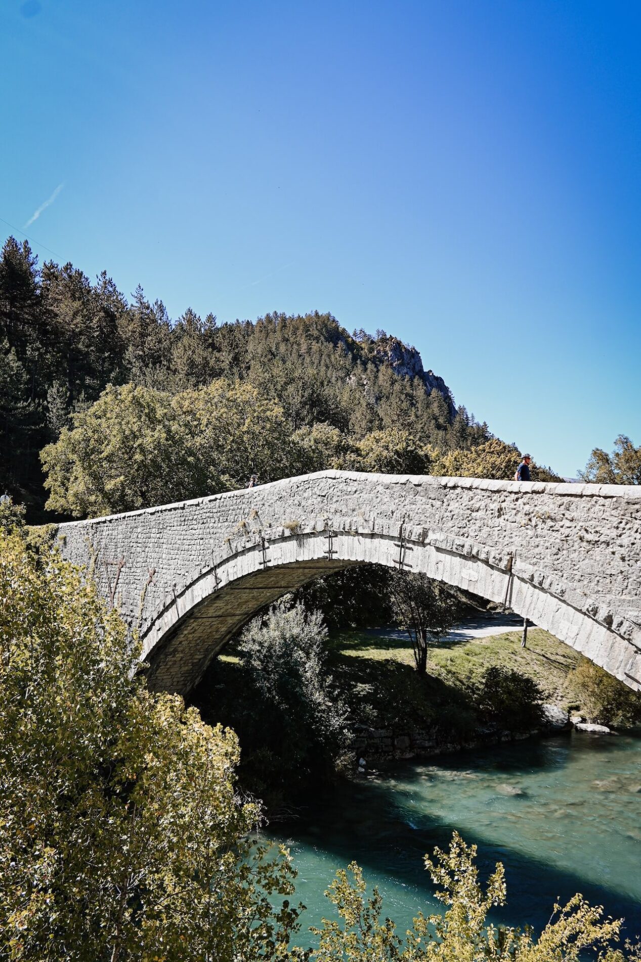 De oude boogbrug Pont du Roc in Castellane